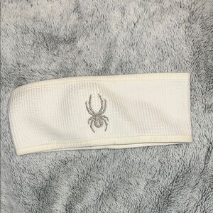 Spyder White Headband with Logo